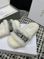 dway slide mule shearling sandal flat - 图片 3